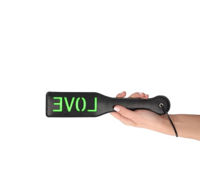 'Love'' Paddle - Glow in the Dark - Black/Neon Green